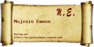 Mojzsis Emese névjegykártya